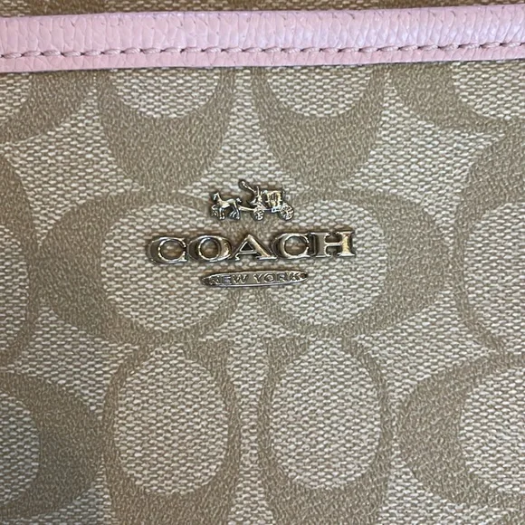 Coach Tan and Pink Crossbody Bag with Signature Pattern - Picture 2 of 7